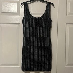 Rock & Republic Black and Silver Rhinestone-Studded Mini Dress